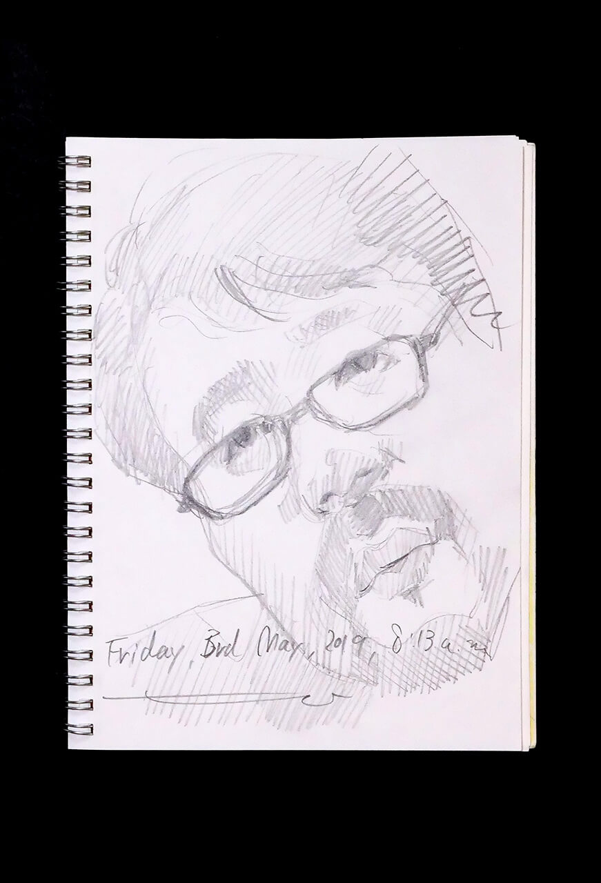 Contemporary artist SHINTAKU Tomoni's 2019/5/3 Self-portrait or pencil drawing