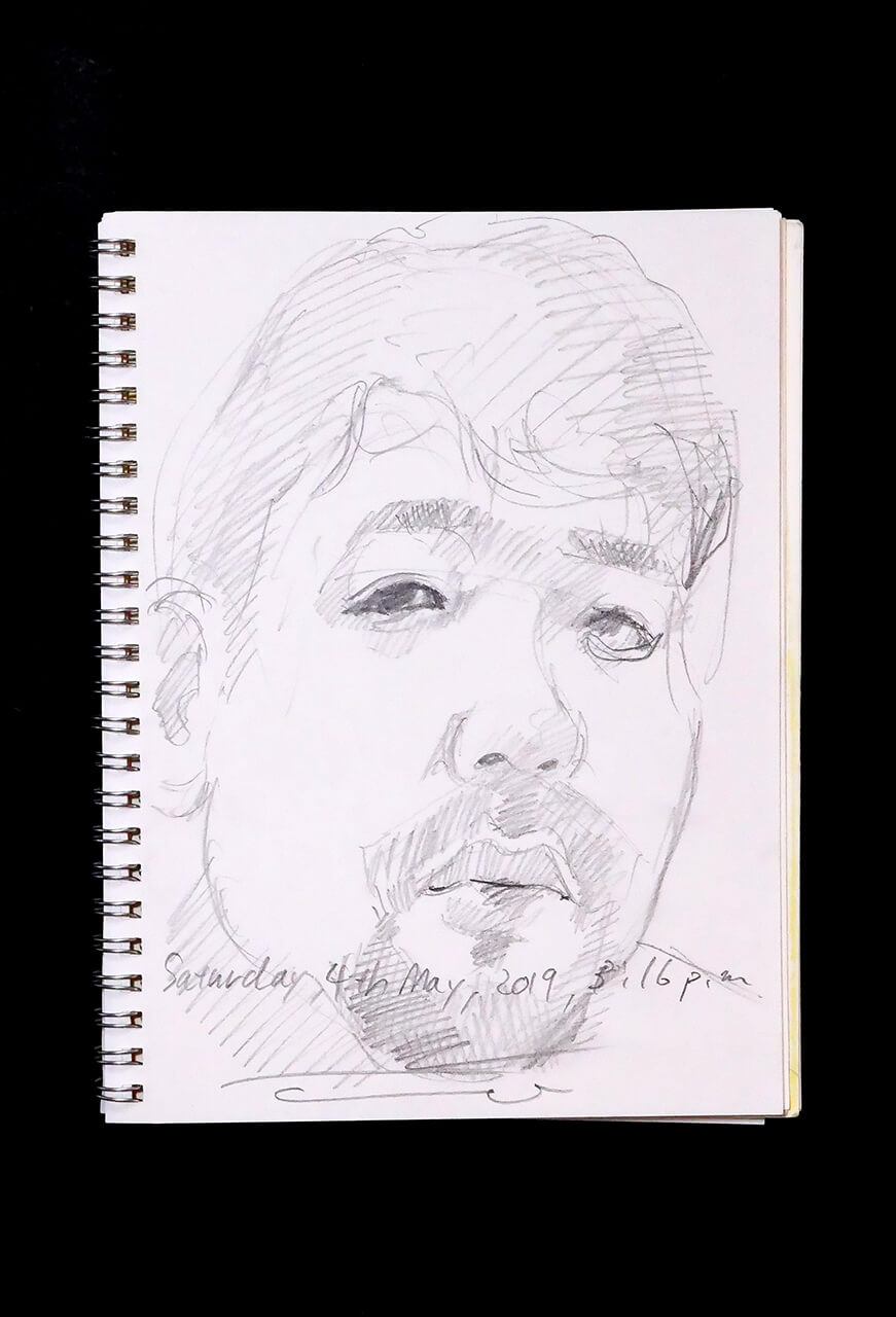 Contemporary artist SHINTAKU Tomoni's 2019/5/4 Self-portrait or pencil drawing
