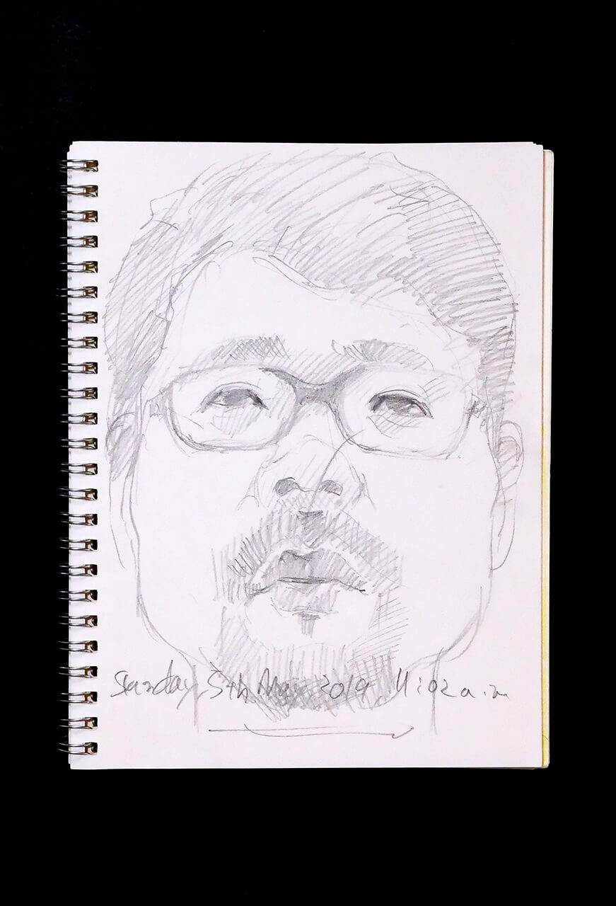 Contemporary artist SHINTAKU Tomoni's 2019/5/5 Self-portrait or pencil drawing