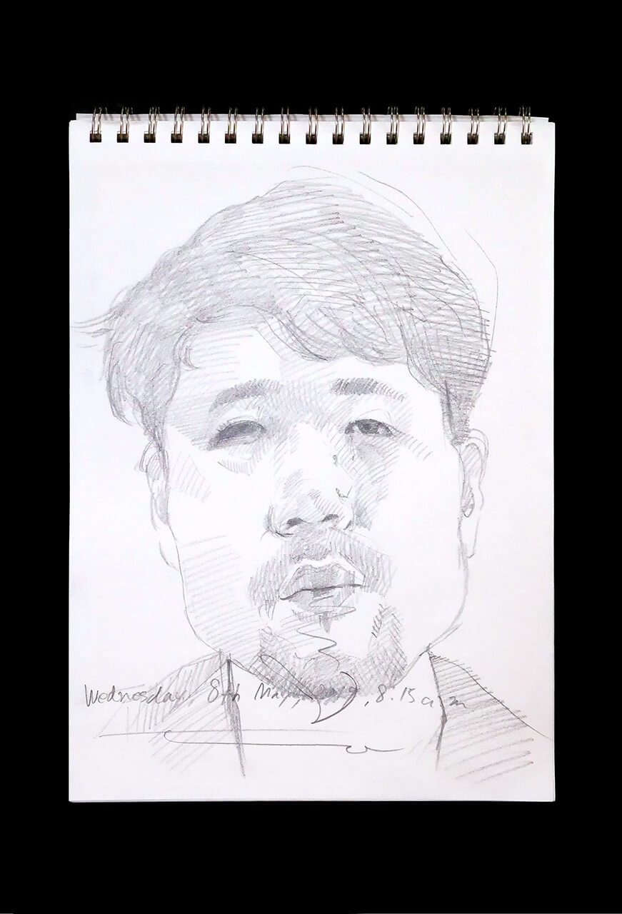 Contemporary artist SHINTAKU Tomoni's 2019/5/8 Self-portrait or pencil drawing