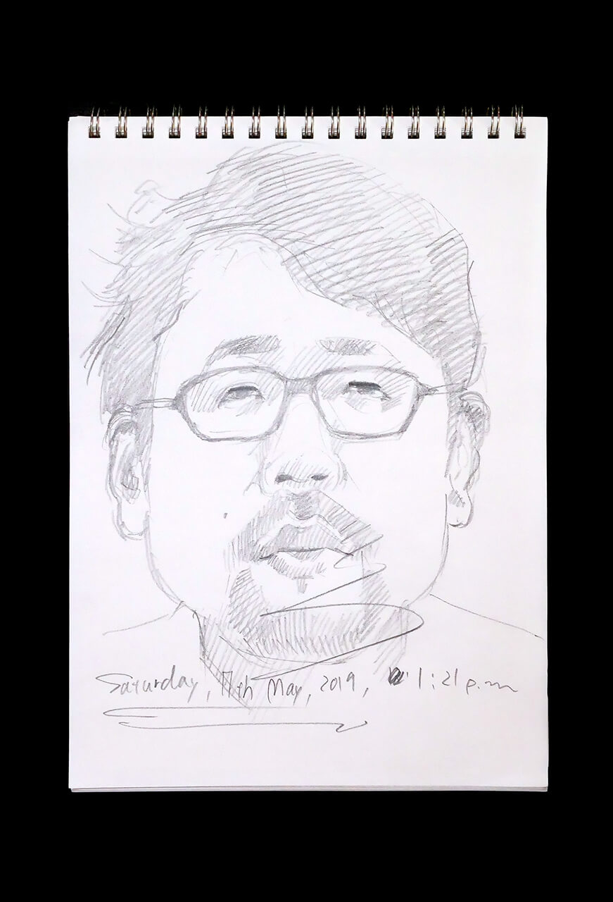 Contemporary artist SHINTAKU Tomoni's 2019/5/11 Self-portrait or pencil drawing