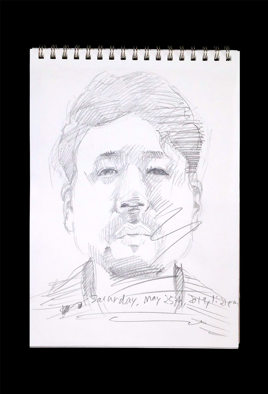Contemporary artist SHINTAKU Tomoni's 2019/5/25 Self-portrait or pencil drawing