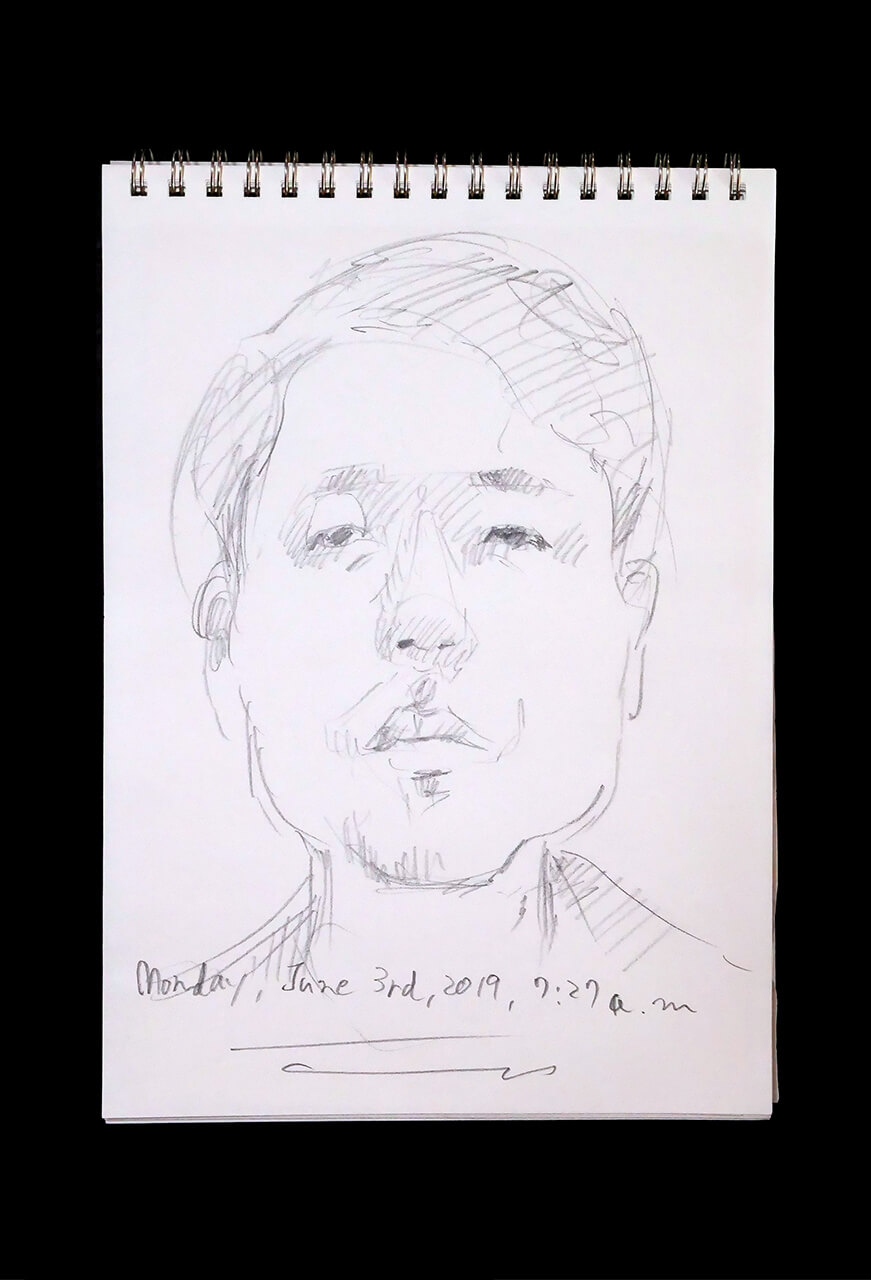 Contemporary artist SHINTAKU Tomoni's 2019/6/3 Self-portrait or pencil drawing