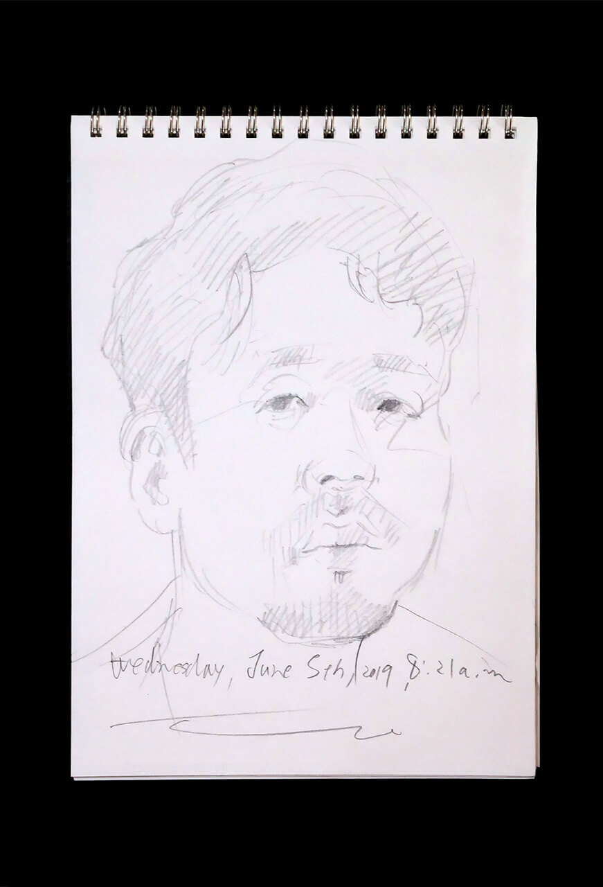 Contemporary artist SHINTAKU Tomoni's 2019/6/5 Self-portrait or pencil drawing