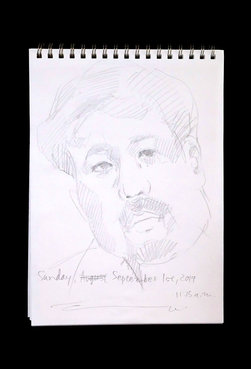 Contemporary artist SHINTAKU Tomoni's 2019/9/1 Self-portrait or pencil drawing