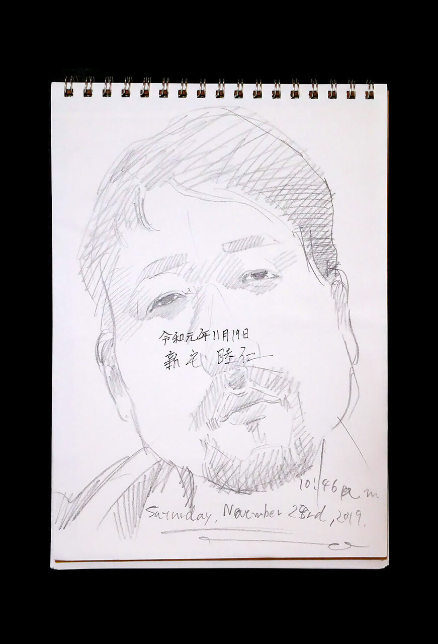 Contemporary artist SHINTAKU Tomoni's 2019/11/23 Self-portrait or pencil drawing