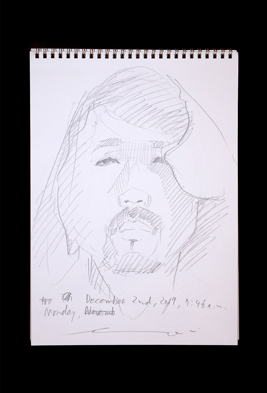 Contemporary artist SHINTAKU Tomoni's 2019/12/2 Self-portrait or pencil drawing