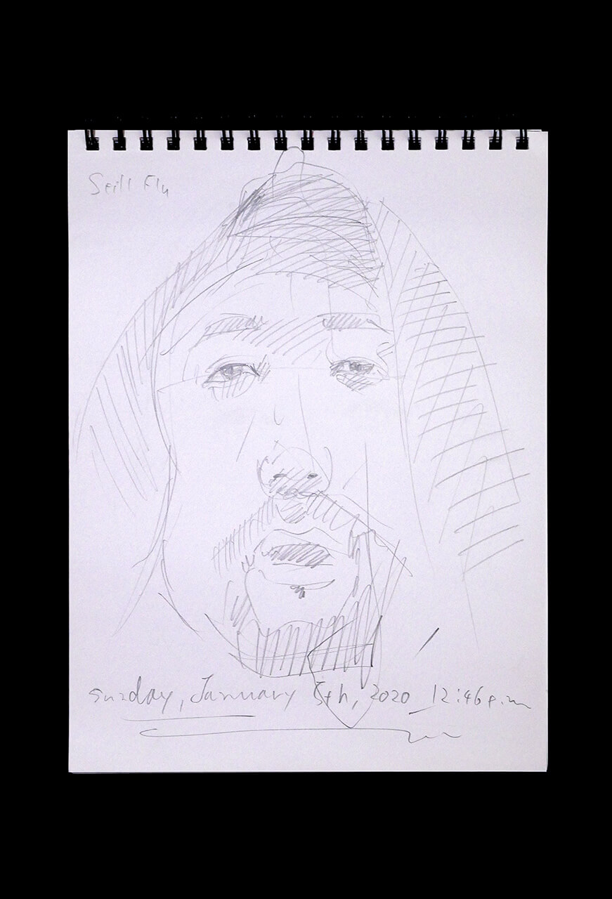 Contemporary artist SHINTAKU Tomoni's 2020/1/5 Self-portrait or pencil drawing
