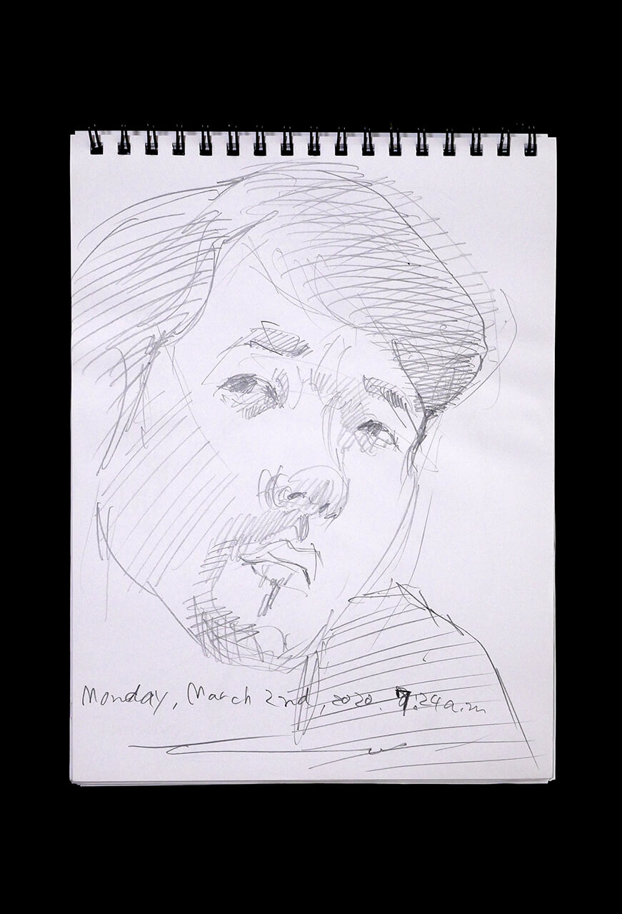 Contemporary artist SHINTAKU Tomoni's 2020/3/2 Self-portrait or pencil drawing