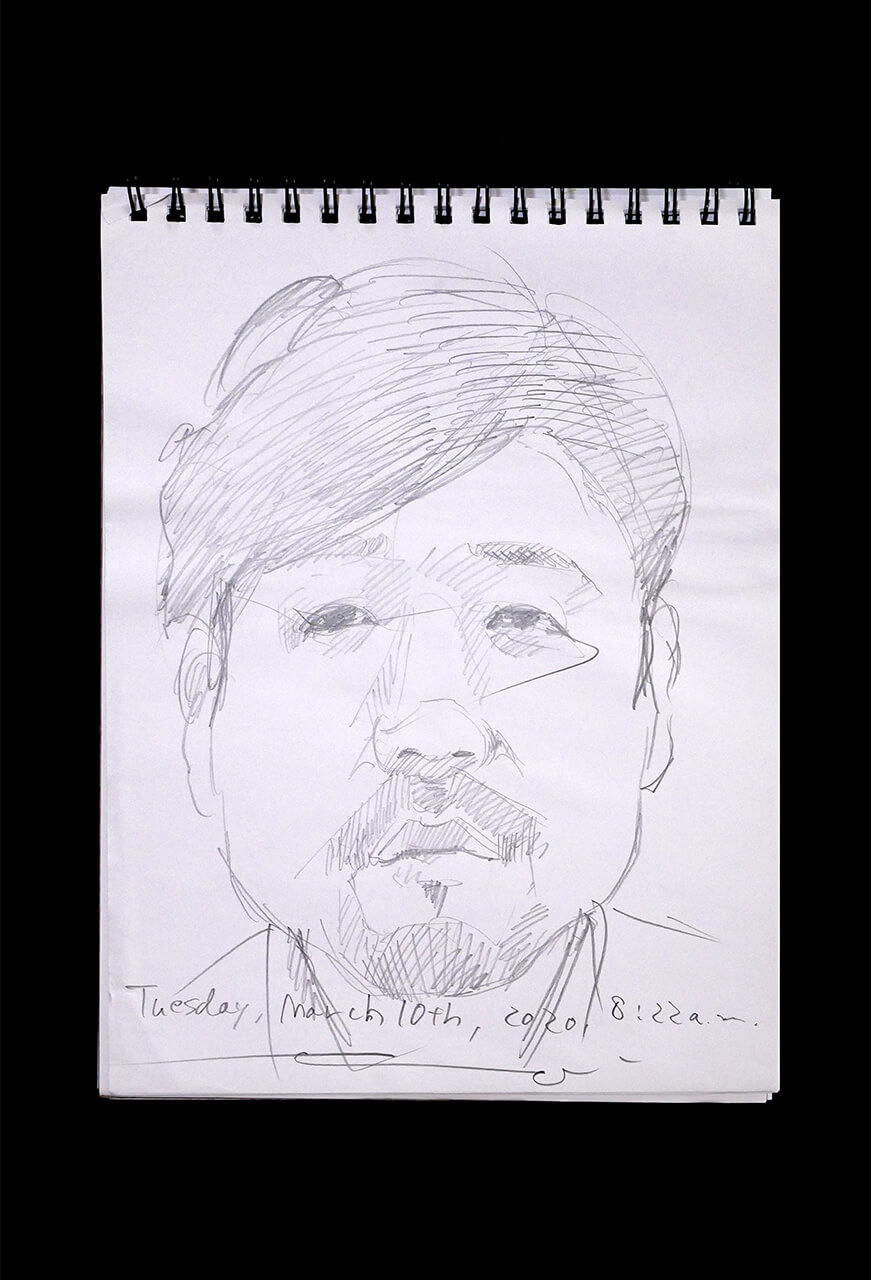 Contemporary artist SHINTAKU Tomoni's 2020/3/10 Self-portrait or pencil drawing
