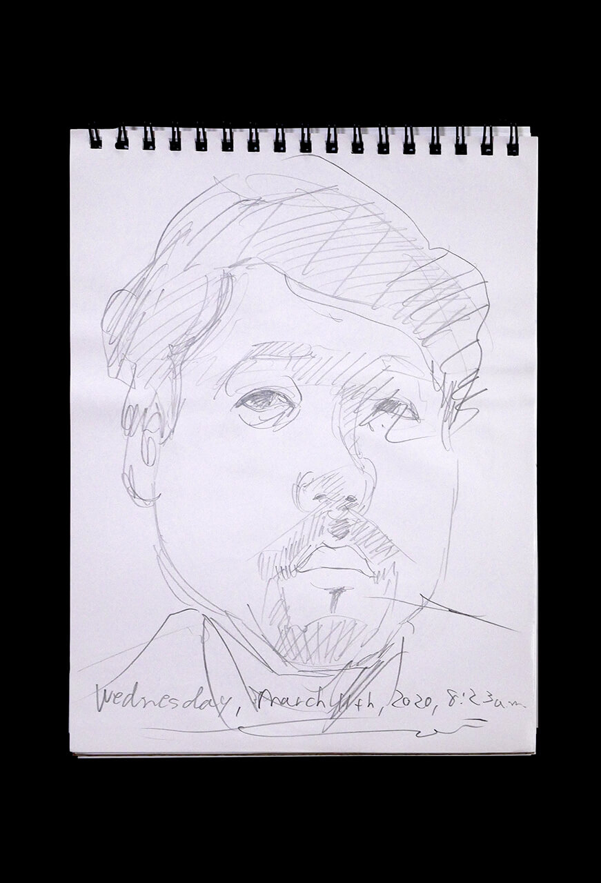 Contemporary artist SHINTAKU Tomoni's 2020/3/11 Self-portrait or pencil drawing