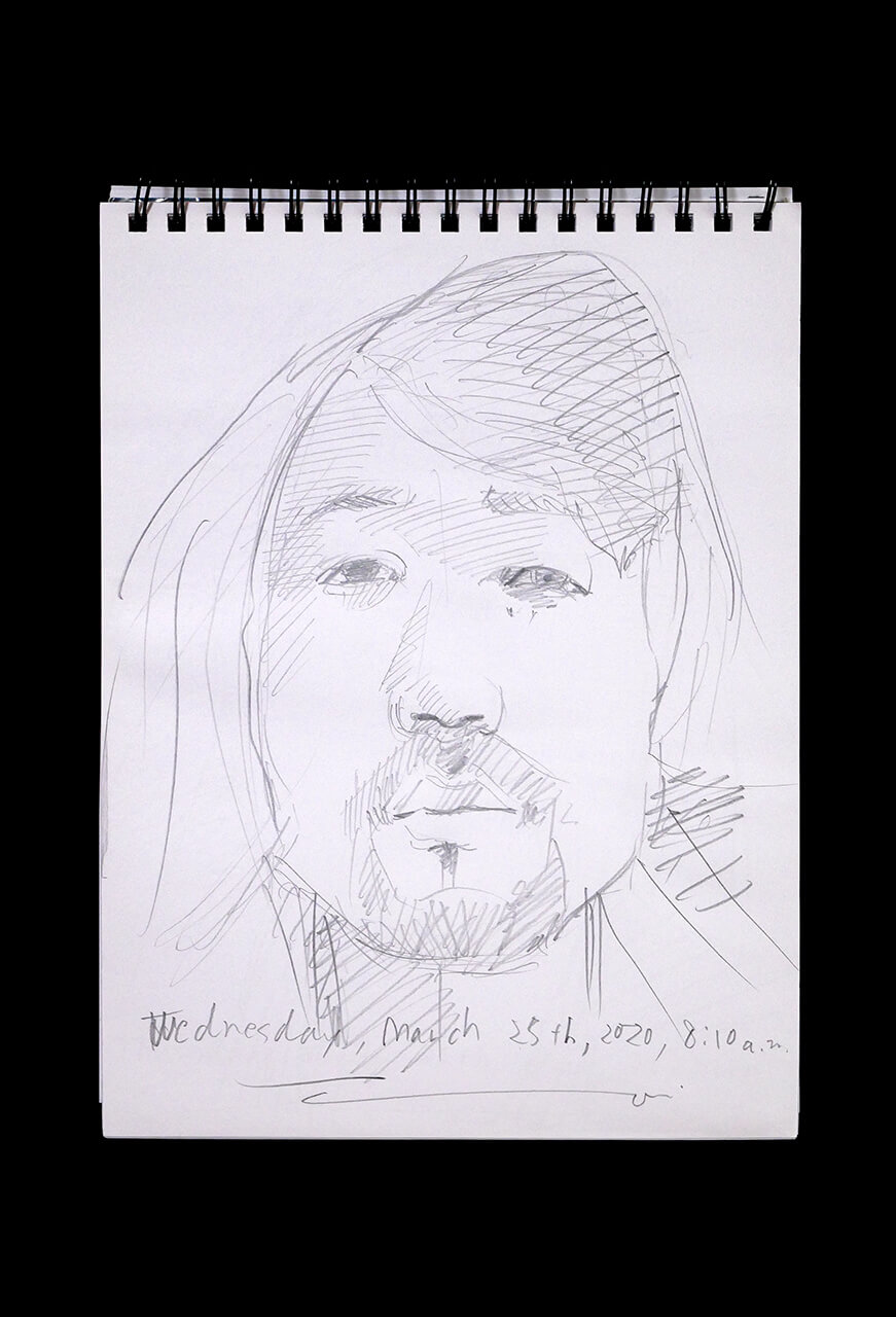 Contemporary artist SHINTAKU Tomoni's 2020/3/25 Self-portrait or pencil drawing
