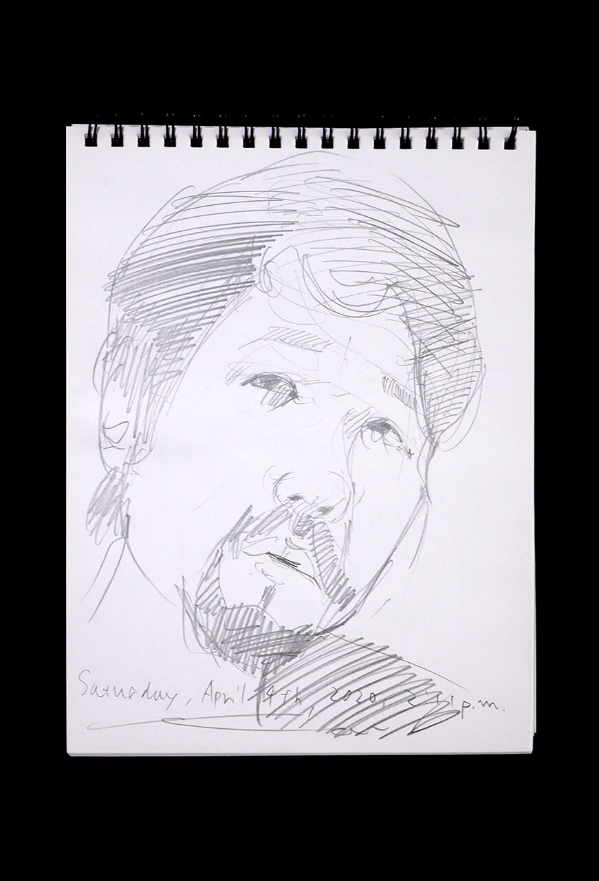 Contemporary artist SHINTAKU Tomoni's 2020/4/4 Self-portrait or pencil drawing