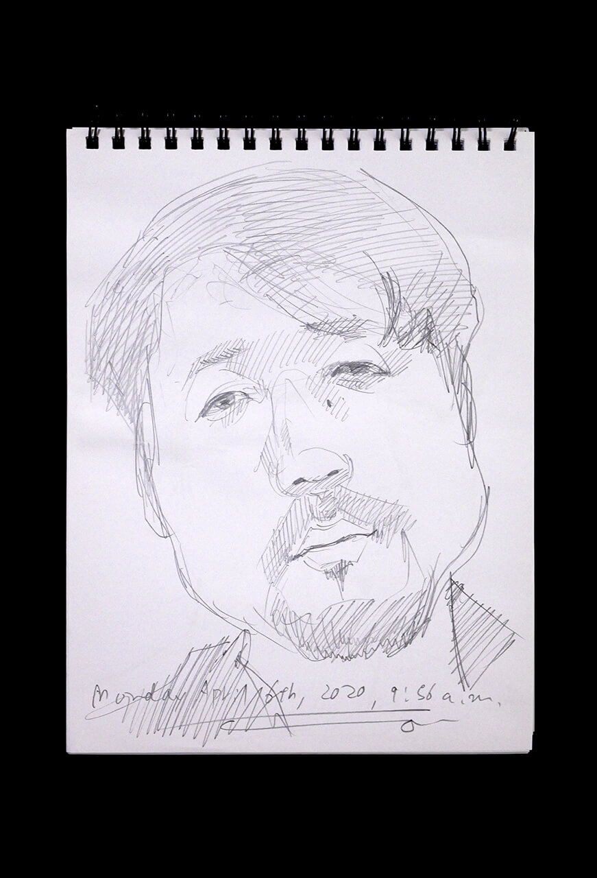 Contemporary artist SHINTAKU Tomoni's 2020/4/6 Self-portrait or pencil drawing
