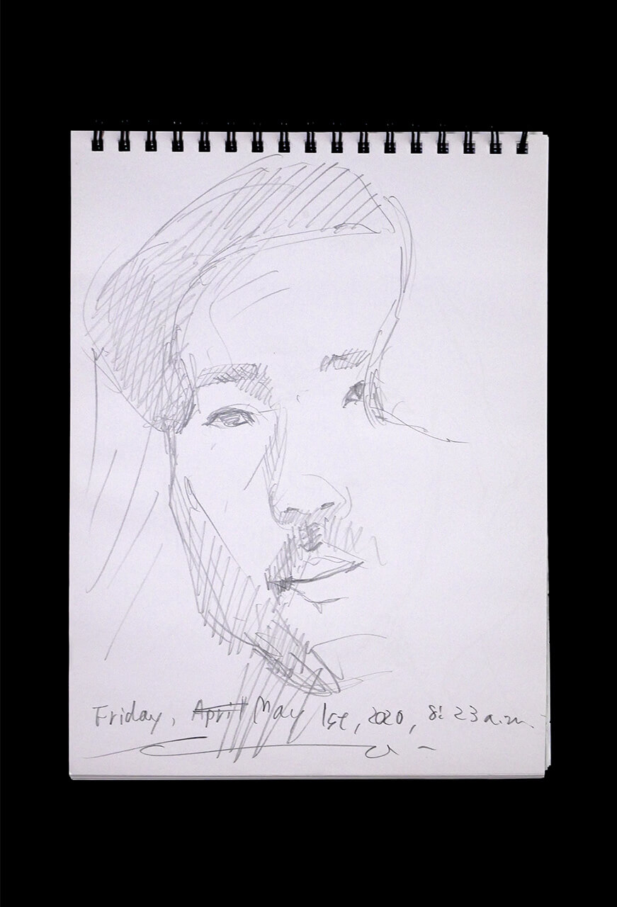 Contemporary artist SHINTAKU Tomoni's 2020/5/1 Self-portrait or pencil drawing