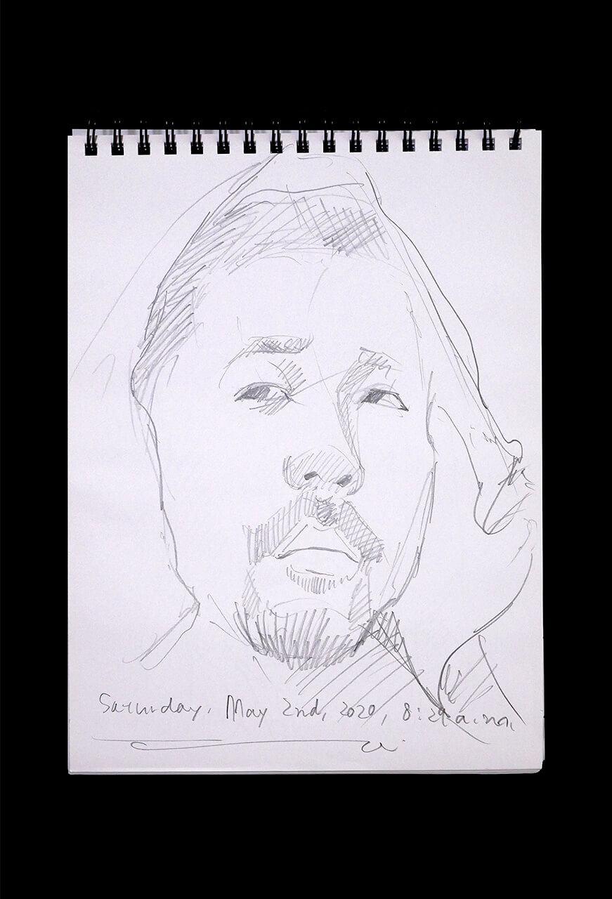 Contemporary artist SHINTAKU Tomoni's 2020/5/2 Self-portrait or pencil drawing