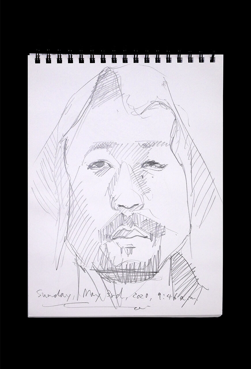 Contemporary artist SHINTAKU Tomoni's 2020/5/3 Self-portrait or pencil drawing