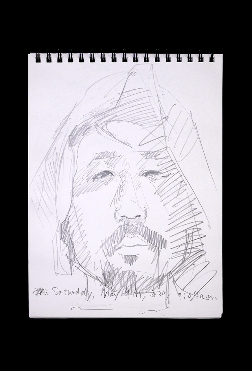 Contemporary artist SHINTAKU Tomoni's 2020/5/9 Self-portrait or pencil drawing