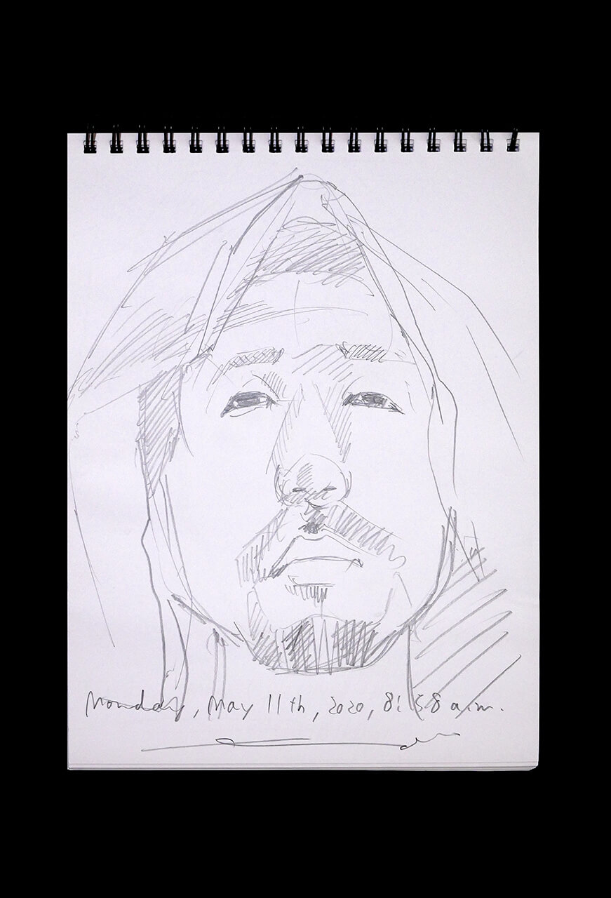 Contemporary artist SHINTAKU Tomoni's 2020/5/11 Self-portrait or pencil drawing