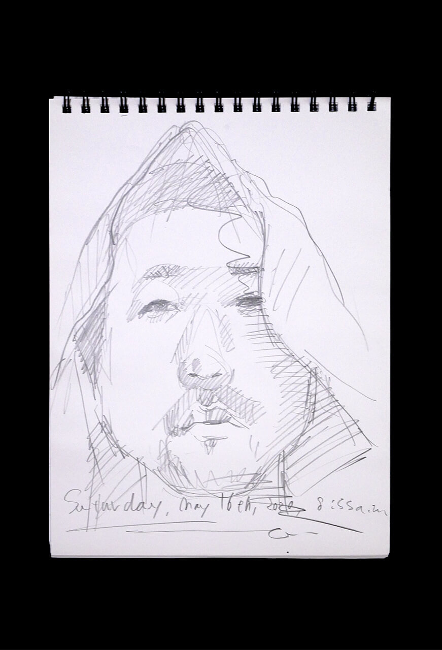 Contemporary artist SHINTAKU Tomoni's 2020/5/16 Self-portrait or pencil drawing