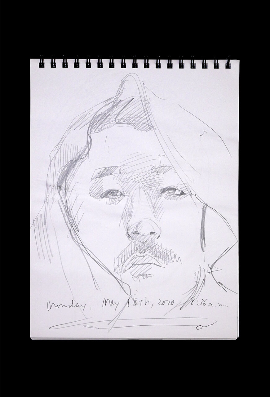 Contemporary artist SHINTAKU Tomoni's 2020/5/18 Self-portrait or pencil drawing