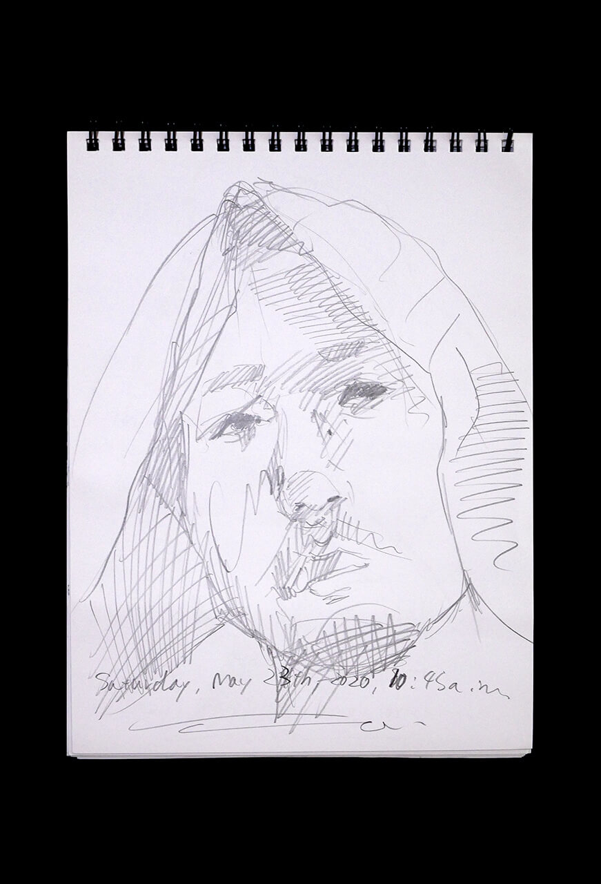 Contemporary artist SHINTAKU Tomoni's 2020/5/23 Self-portrait or pencil drawing