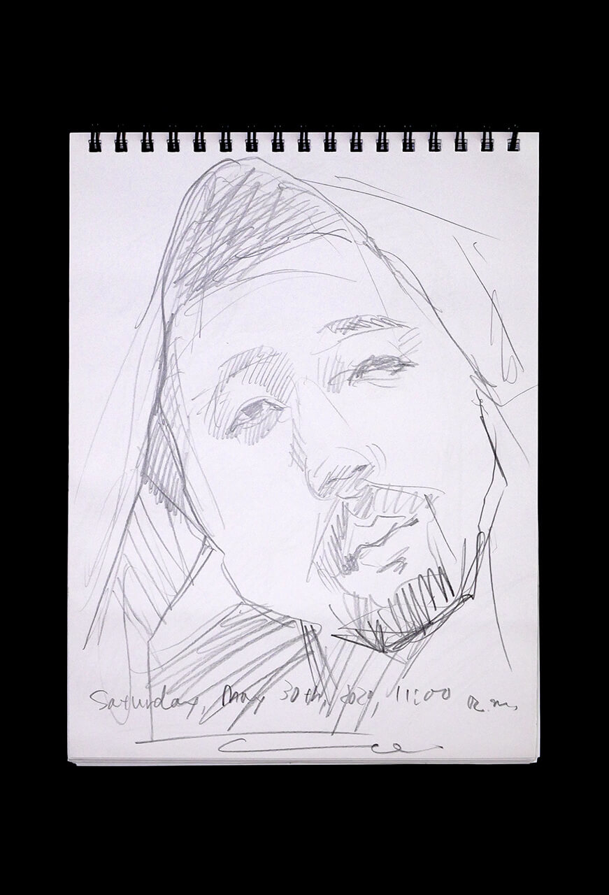 Contemporary artist SHINTAKU Tomoni's 2020/5/30 Self-portrait or pencil drawing