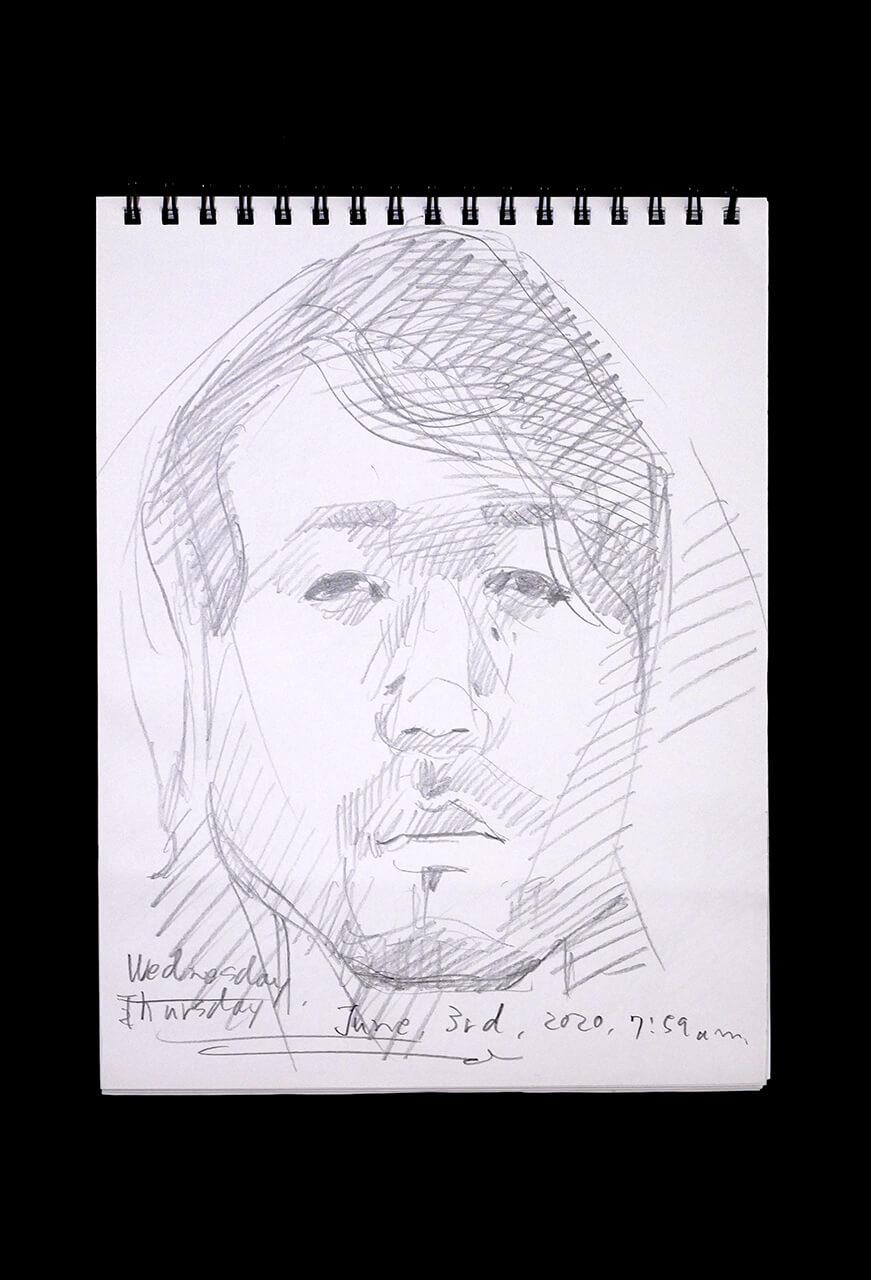 Contemporary artist SHINTAKU Tomoni's 2020/6/3 Self-portrait or pencil drawing