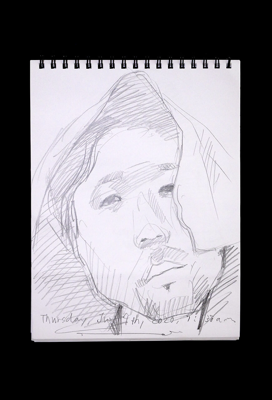 Contemporary artist SHINTAKU Tomoni's 2020/6/4 Self-portrait or pencil drawing