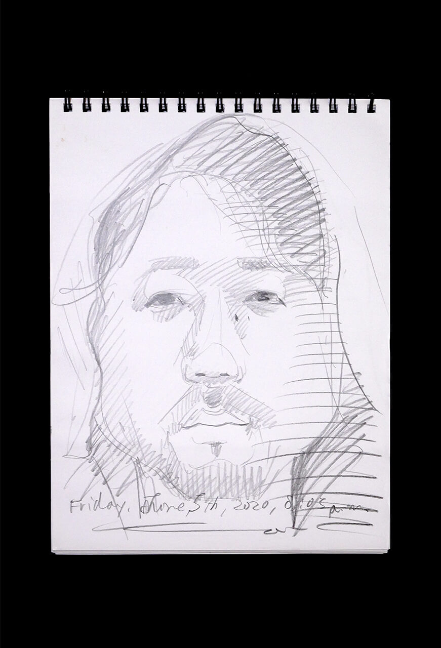 Contemporary artist SHINTAKU Tomoni's 2020/6/5 Self-portrait or pencil drawing