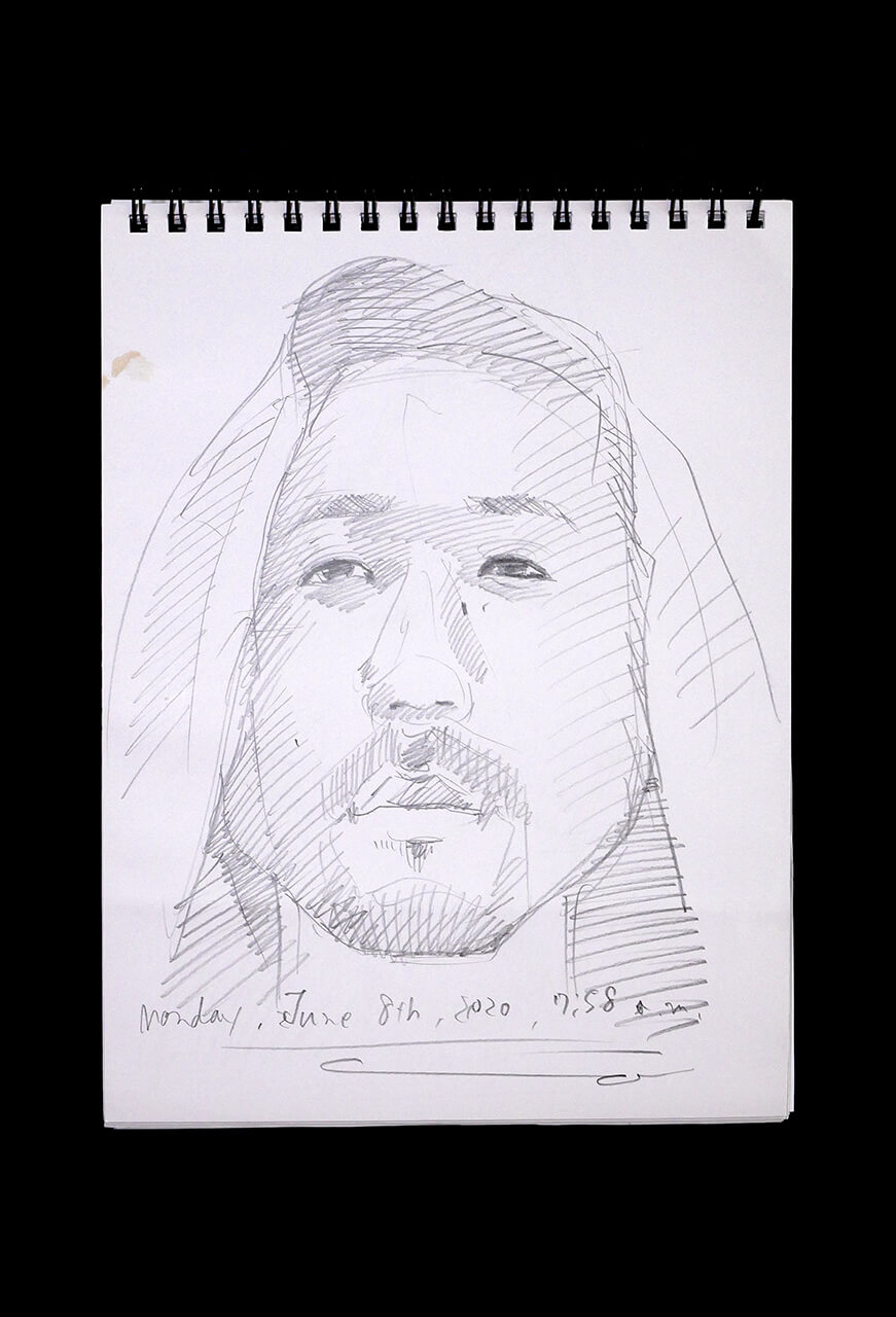 Contemporary artist SHINTAKU Tomoni's 2020/6/8 Self-portrait or pencil drawing