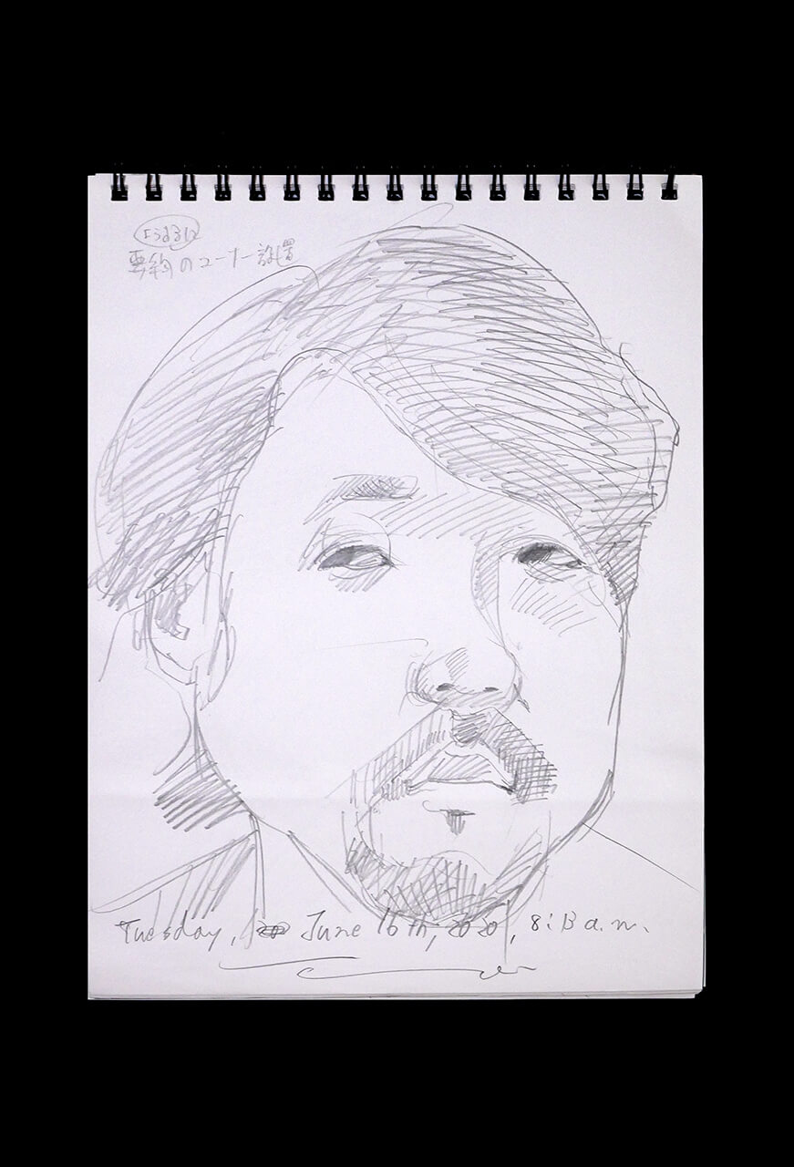 Contemporary artist SHINTAKU Tomoni's 2020/6/16 Self-portrait or pencil drawing