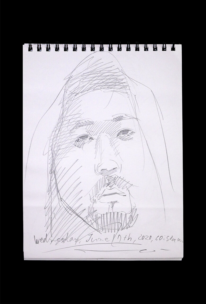 Contemporary artist SHINTAKU Tomoni's 2020/6/17 Self-portrait or pencil drawing
