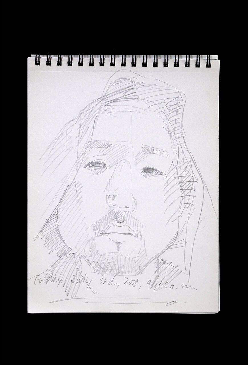 Contemporary artist SHINTAKU Tomoni's 2020/7/3 Self-portrait or pencil drawing