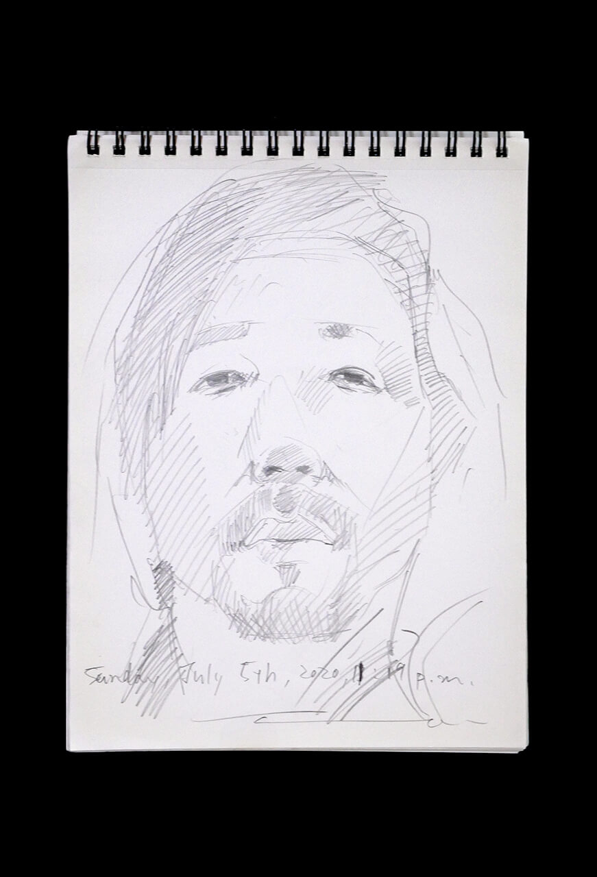 Contemporary artist SHINTAKU Tomoni's 2020/7/5 Self-portrait or pencil drawing