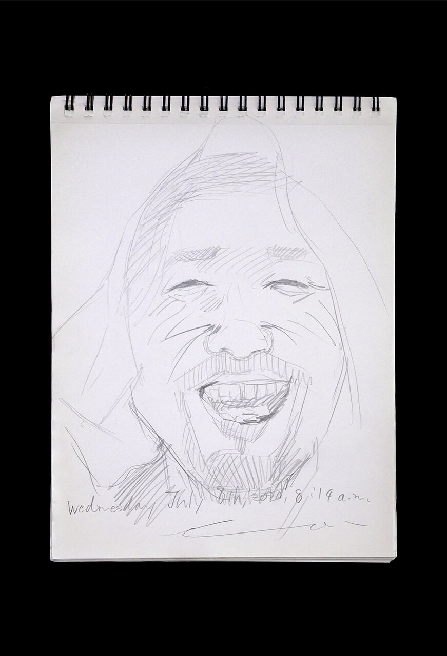 Contemporary artist SHINTAKU Tomoni's 2020/7/8 Self-portrait or pencil drawing
