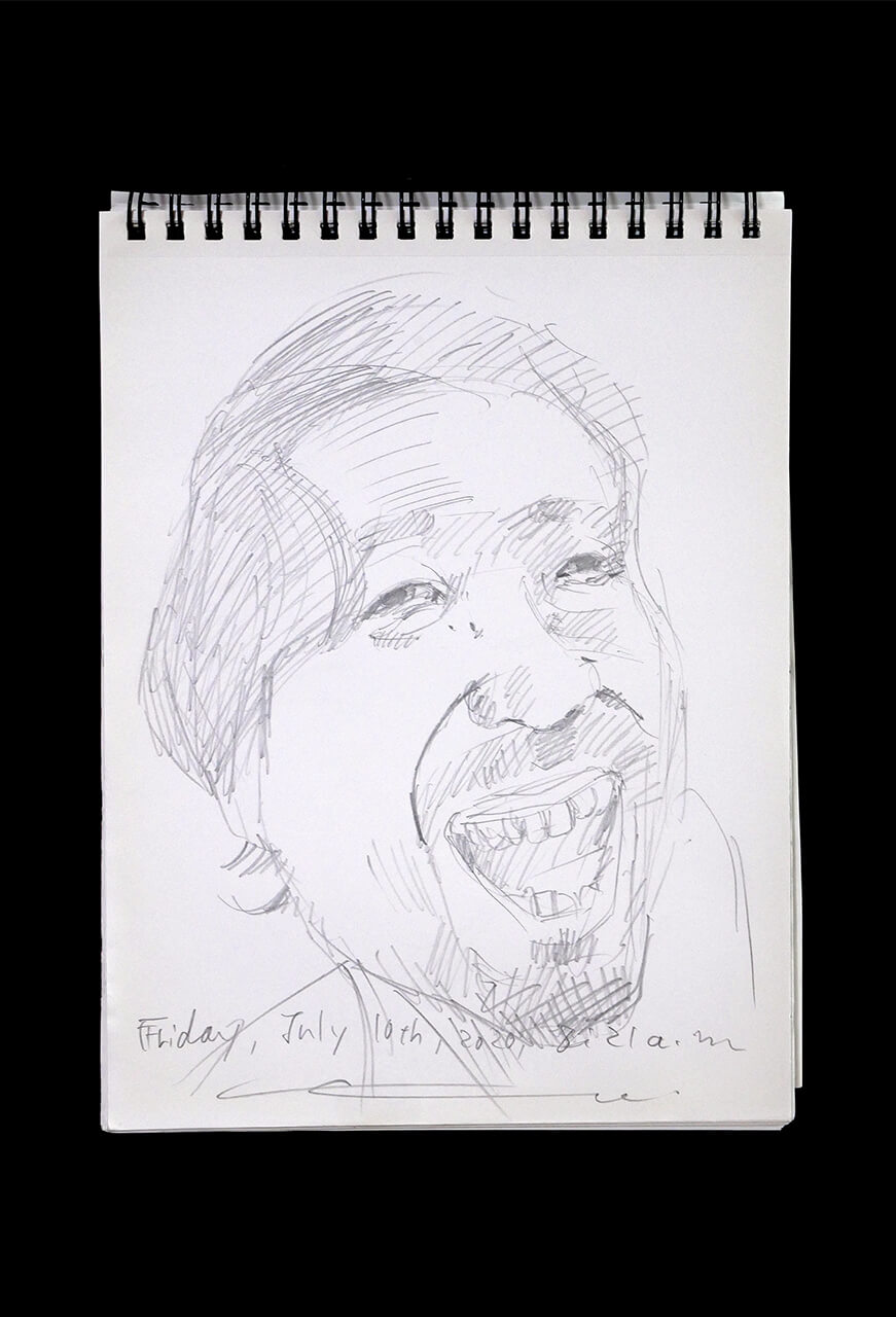 Contemporary artist SHINTAKU Tomoni's 2020/7/10 Self-portrait or pencil drawing
