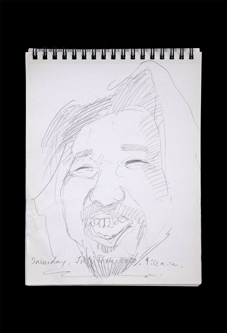 Contemporary artist SHINTAKU Tomoni's 2020/7/11 Self-portrait or pencil drawing
