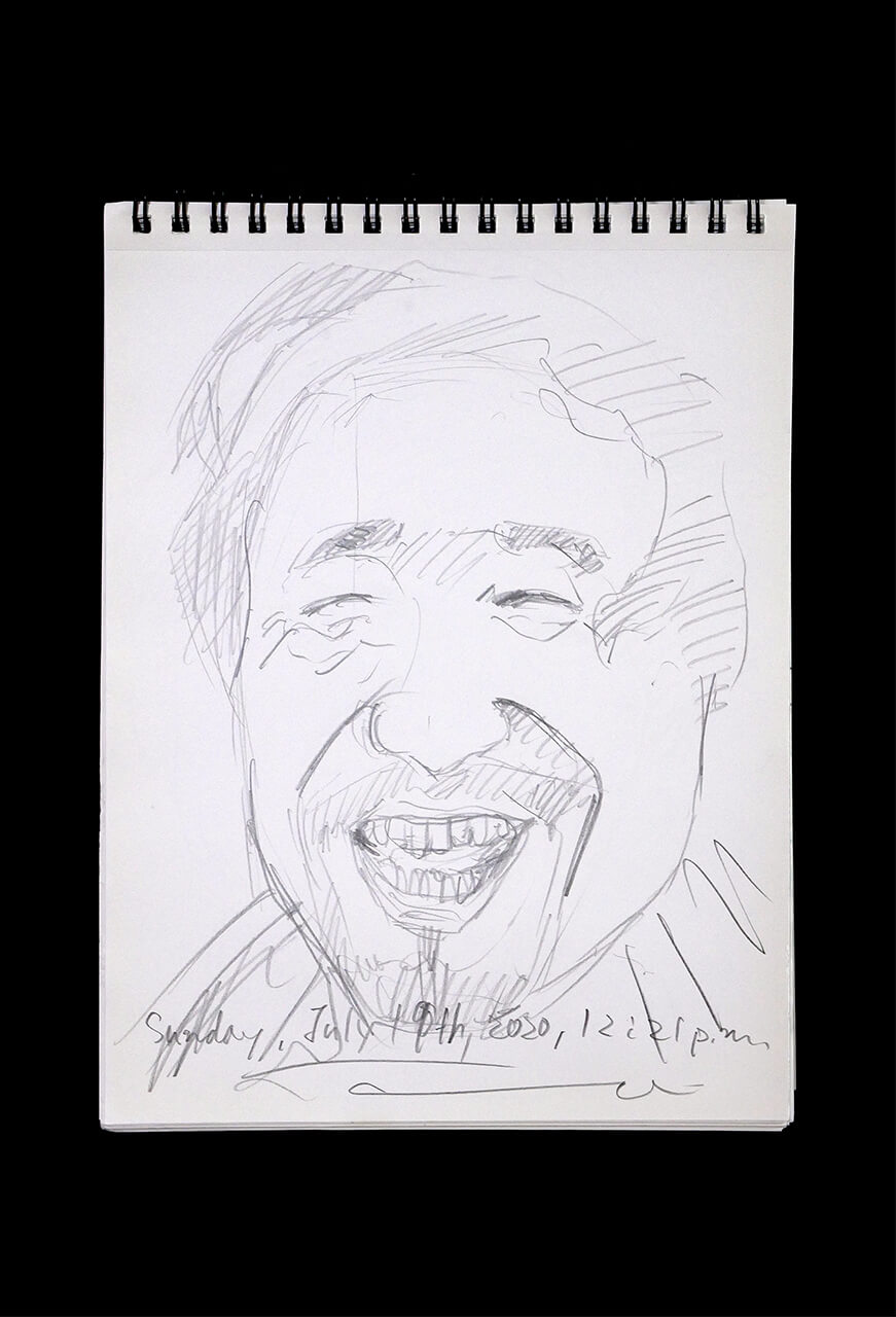 Contemporary artist SHINTAKU Tomoni's 2020/7/19 Self-portrait or pencil drawing