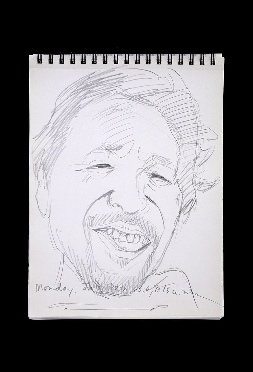 Contemporary artist SHINTAKU Tomoni's 2020/7/20 Self-portrait or pencil drawing