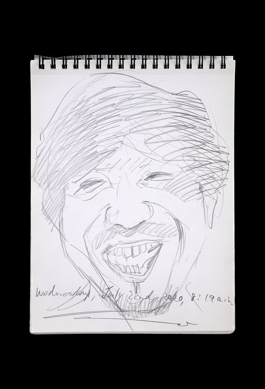 Contemporary artist SHINTAKU Tomoni's 2020/7/22 Self-portrait or pencil drawing