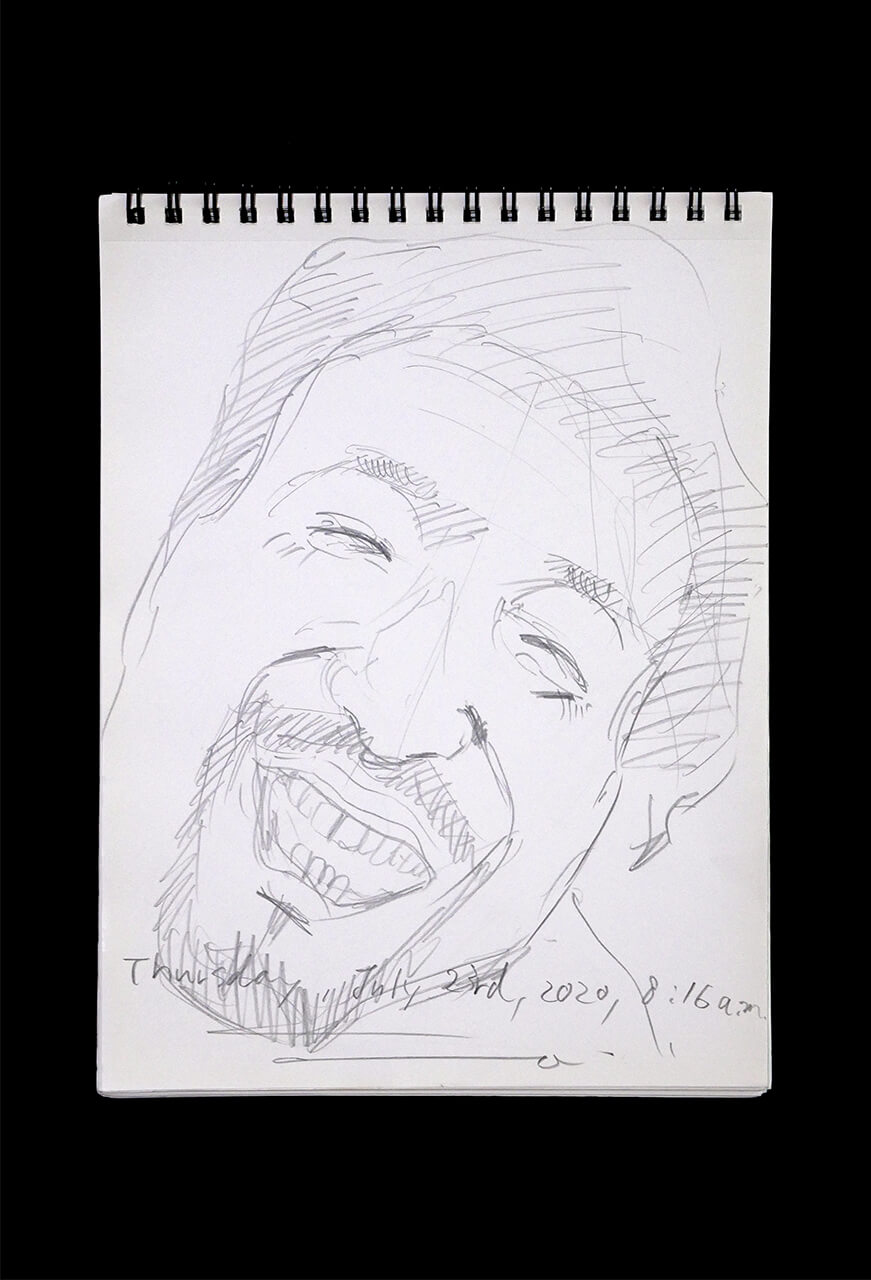 Contemporary artist SHINTAKU Tomoni's 2020/7/23 Self-portrait or pencil drawing