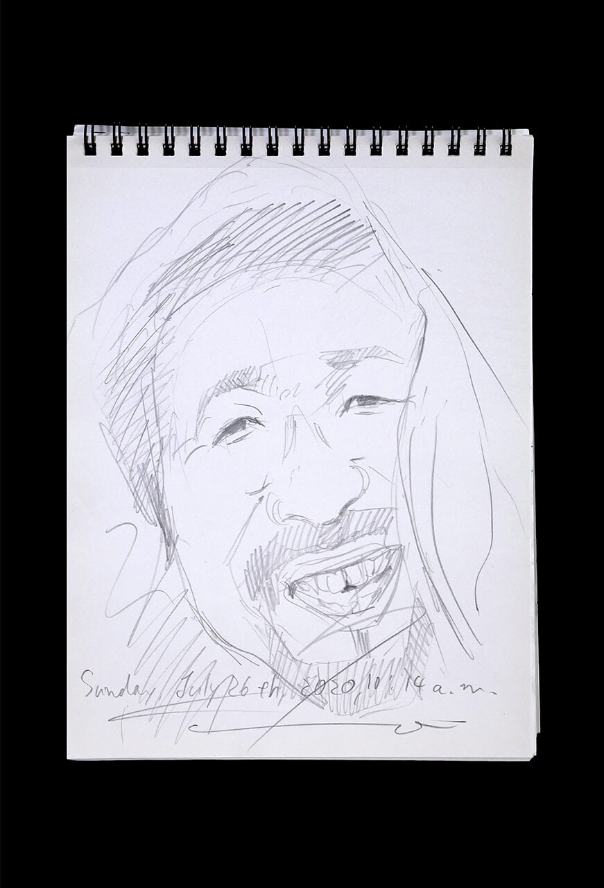 Contemporary artist SHINTAKU Tomoni's 2020/7/26 Self-portrait or pencil drawing