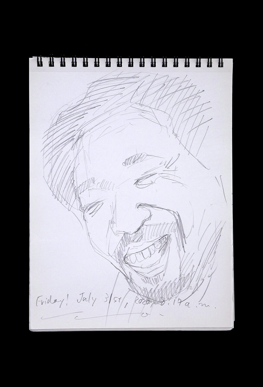 Contemporary artist SHINTAKU Tomoni's 2020/7/31 Self-portrait or pencil drawing