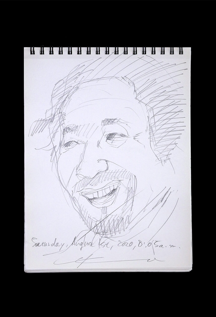 Contemporary artist SHINTAKU Tomoni's 2020/8/1 Self-portrait or pencil drawing