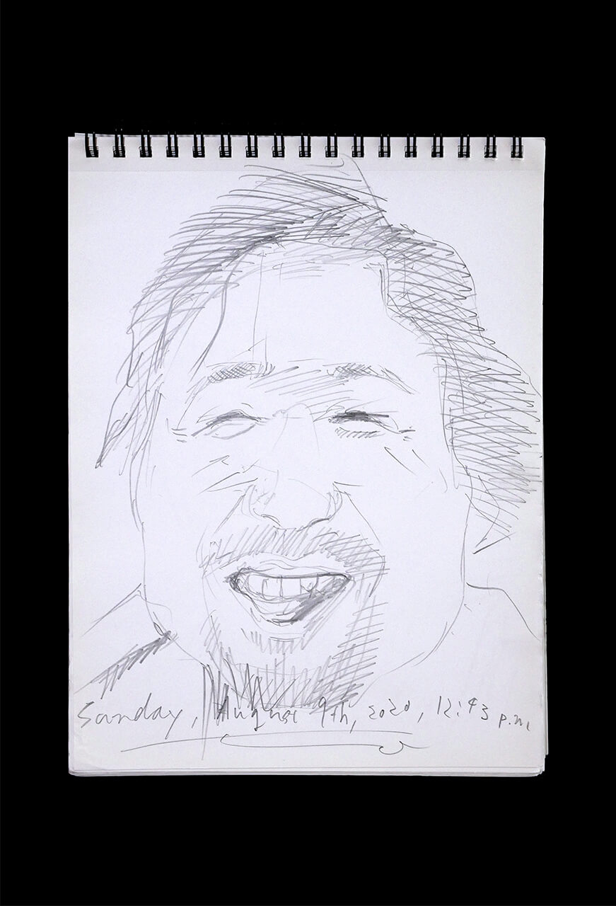 Contemporary artist SHINTAKU Tomoni's 2020/8/9 Self-portrait or pencil drawing