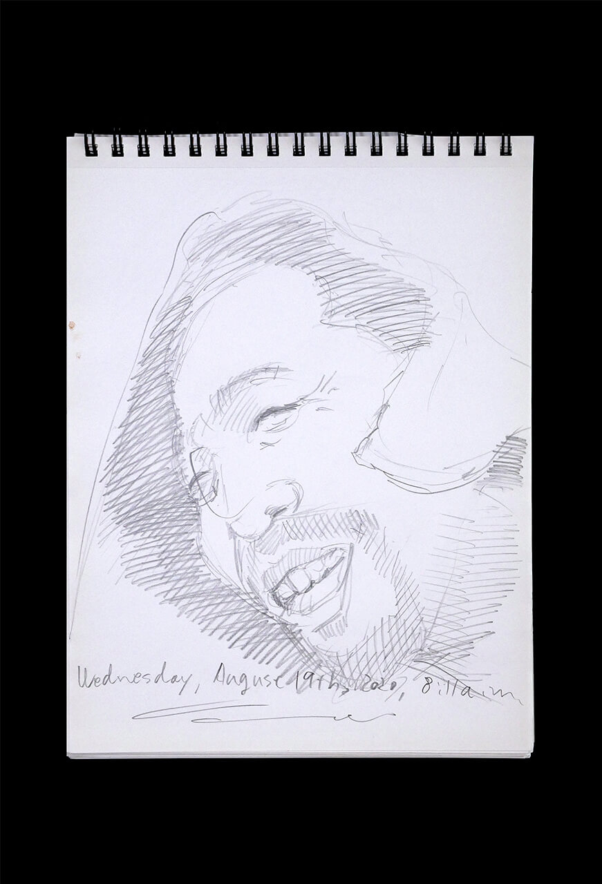 Contemporary artist SHINTAKU Tomoni's 2020/8/19 Self-portrait or pencil drawing