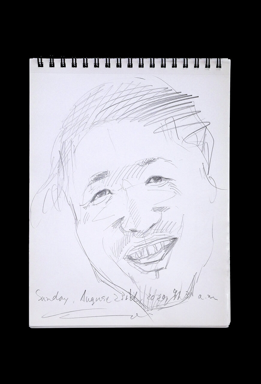 Contemporary artist SHINTAKU Tomoni's 2020/8/23 Self-portrait or pencil drawing