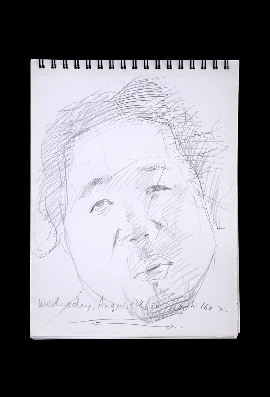 Contemporary artist SHINTAKU Tomoni's 2020/8/26 Self-portrait or pencil drawing