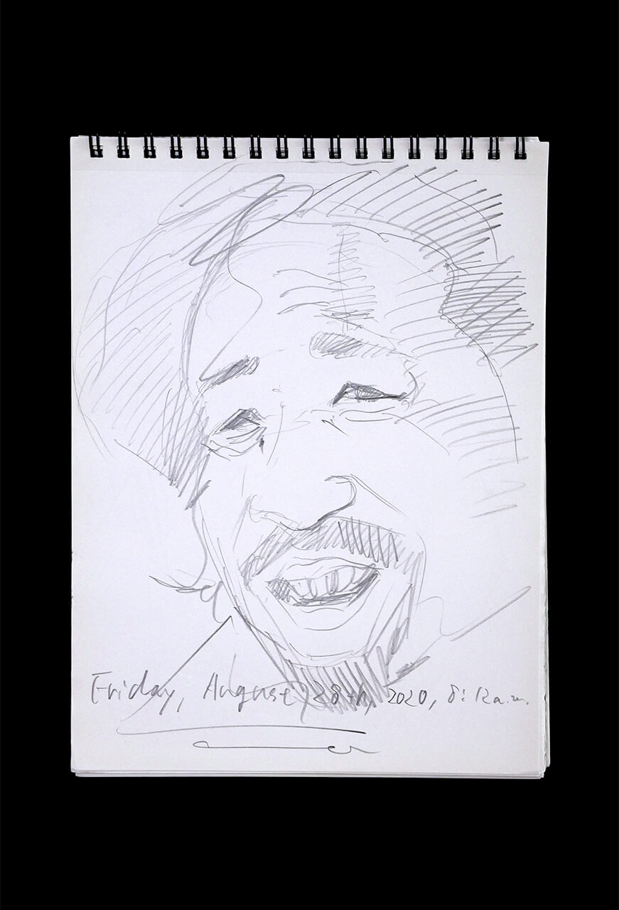 Contemporary artist SHINTAKU Tomoni's 2020/8/28 Self-portrait or pencil drawing